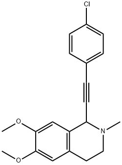 Isoquinoline, 1-[2-(4-chlorophenyl)ethynyl]-1,2,3,4-tetrahydro-6,7-dimethoxy-2-methyl- 结构式