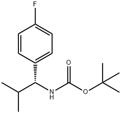 Carbamic acid, N-[(1R)-1-(4-fluorophenyl)-2-methylpropyl]-, 1,1-dimethylethyl ester 结构式