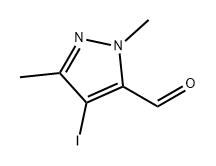 4-碘-1,3-二甲基-1H-吡唑-5-甲醛 结构式