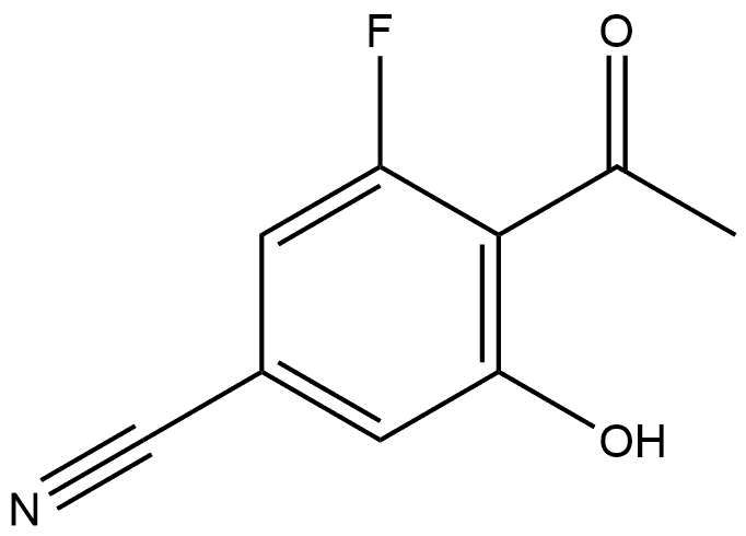 4-乙酰基-3-氟-5-羟基苯甲腈 结构式