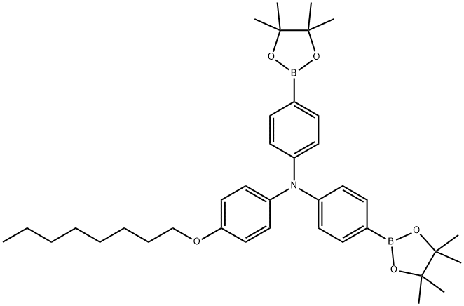 N,N-双(4-硼酸频呢醇酯苯基)-4-辛氧基苯胺 结构式