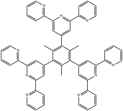 4',4',4'-(2,4,6-三甲基苯-1,3,5-三基)三-2,2':6',2'-联吡啶 结构式