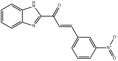 (E)-1-(2-苯并咪唑基)-3-(3-硝基苯基)-2-丙烯-1-酮 结构式