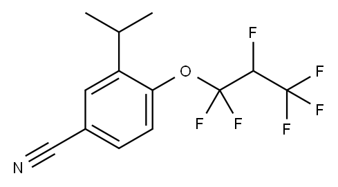 Benzonitrile, 4-?(1,?1,?2,?3,?3,?3-?hexafluoropropoxy)?-?3-?(1-?methylethyl)?- 结构式