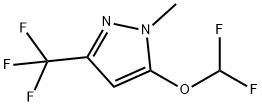 1H-吡唑,5-(二氟甲氧基)-1-甲基-3-(三氟甲基) 结构式