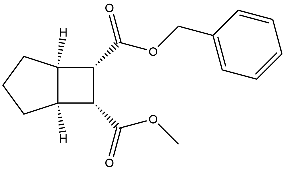REL-6-苄基7-甲基(1S,5R,6R,7S)-双环[3.2.0]庚烷-6,7-二羧酸酯 结构式