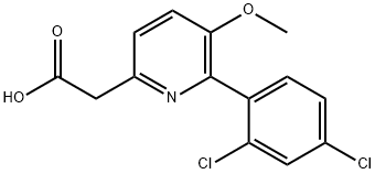 2-(2,4-Dichlorophenyl)-3-methoxypyridine-6-acetic acid 结构式