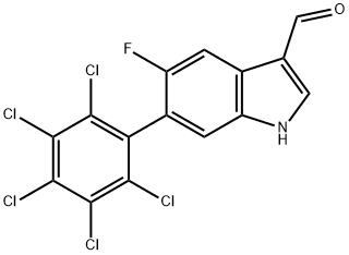 5-Fluoro-6-(perchlorophenyl)indole-3-carboxaldehyde 结构式