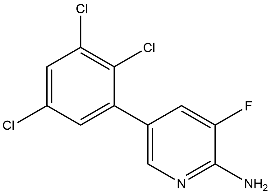 3-Fluoro-5-(2,3,5-trichlorophenyl)-2-pyridinamine 结构式