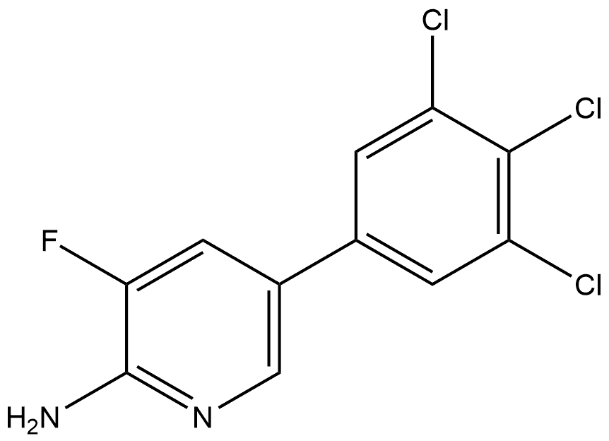 3-Fluoro-5-(3,4,5-trichlorophenyl)-2-pyridinamine 结构式