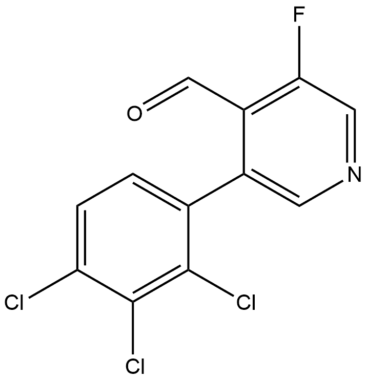 3-Fluoro-5-(2,3,4-trichlorophenyl)-4-pyridinecarboxaldehyde 结构式