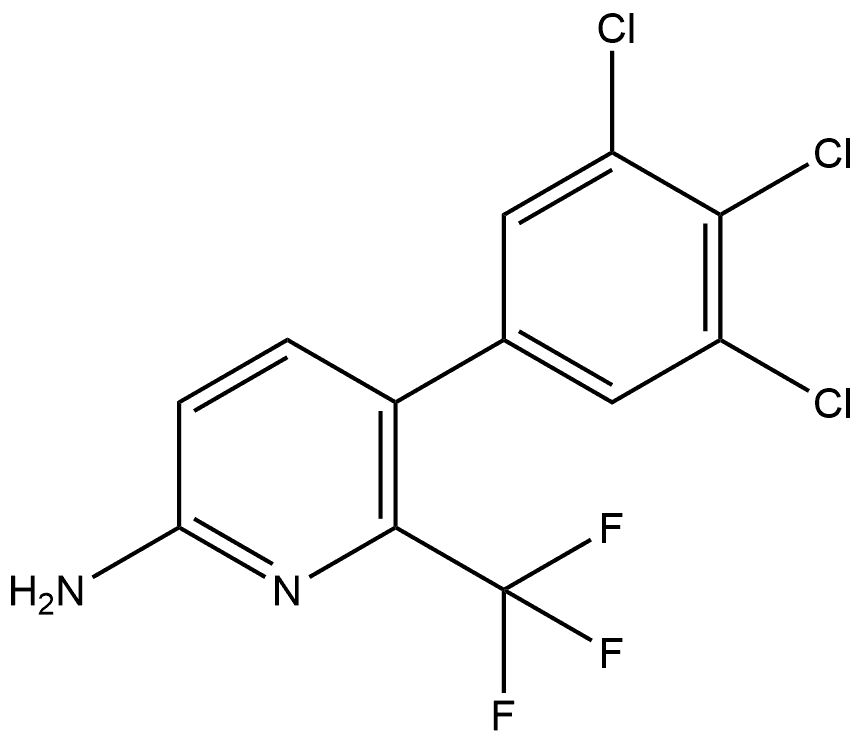 5-(3,4,5-Trichlorophenyl)-6-(trifluoromethyl)-2-pyridinamine 结构式