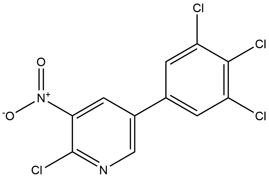 2-chloro-3-nitro-5-(3,4,5-trichlorophenyl)pyridine 结构式