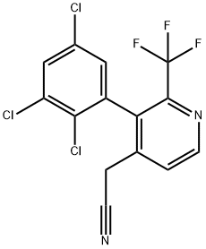 3-(2,3,5-Trichlorophenyl)-2-(trifluoromethyl)pyridine-4-acetonitrile 结构式
