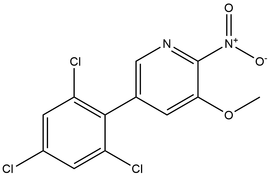 3-methoxy-2-nitro-5-(2,4,6-trichlorophenyl)pyridine 结构式