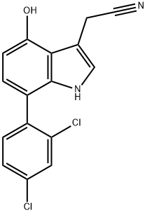 7-(2,4-Dichlorophenyl)-4-hydroxyindole-3-acetonitrile 结构式