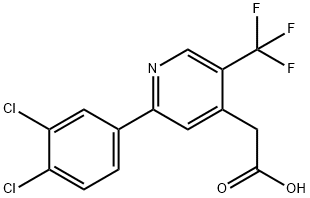 2-(3,4-Dichlorophenyl)-5-(trifluoromethyl)pyridine-4-acetic acid 结构式