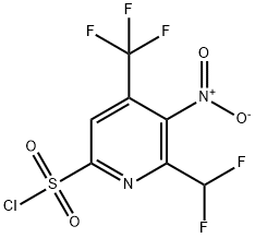 2-(Difluoromethyl)-3-nitro-4-(trifluoromethyl)pyridine-6-sulfonyl chloride 结构式