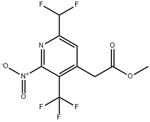 Methyl 6-(difluoromethyl)-2-nitro-3-(trifluoromethyl)pyridine-4-acetate 结构式