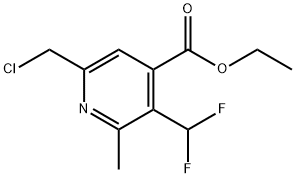 Ethyl 6-(chloromethyl)-3-(difluoromethyl)-2-methylpyridine-4-carboxylate 结构式