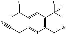 2-(Bromomethyl)-5-(difluoromethyl)-3-(trifluoromethyl)pyridine-6-acetonitrile 结构式
