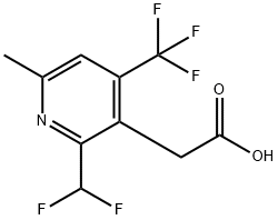 2-(Difluoromethyl)-6-methyl-4-(trifluoromethyl)pyridine-3-acetic acid 结构式