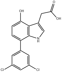 7-(3,5-Dichlorophenyl)-4-hydroxyindole-3-acetic acid 结构式