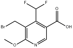 3-(Bromomethyl)-4-(difluoromethyl)-2-methoxypyridine-5-carboxylic acid 结构式