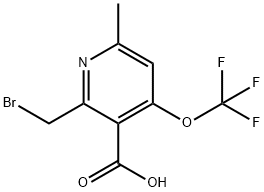 2-(Bromomethyl)-6-methyl-4-(trifluoromethoxy)pyridine-3-carboxylic acid 结构式