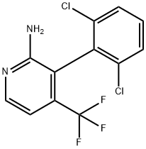 2-Amino-3-(2,6-dichlorophenyl)-4-(trifluoromethyl)pyridine 结构式