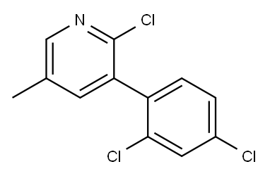 2-Chloro-3-(2,4-dichlorophenyl)-5-methylpyridine 结构式