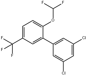 2'-Difluoromethoxy-3,5-dichloro-5'-trifluoromethyl-biphenyl 结构式