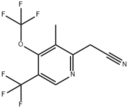 3-Methyl-4-(trifluoromethoxy)-5-(trifluoromethyl)pyridine-2-acetonitrile 结构式