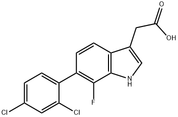 6-(2,4-Dichlorophenyl)-7-fluoroindole-3-acetic acid 结构式