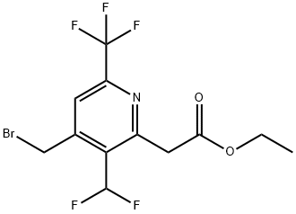Ethyl 4-(bromomethyl)-3-(difluoromethyl)-6-(trifluoromethyl)pyridine-2-acetate 结构式