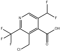 3-(Chloromethyl)-5-(difluoromethyl)-2-(trifluoromethyl)pyridine-4-carboxylic acid 结构式