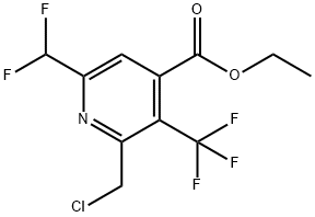 Ethyl 2-(chloromethyl)-6-(difluoromethyl)-3-(trifluoromethyl)pyridine-4-carboxylate 结构式