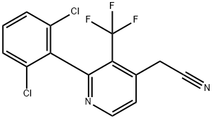 2-(2,6-Dichlorophenyl)-3-(trifluoromethyl)pyridine-4-acetonitrile 结构式