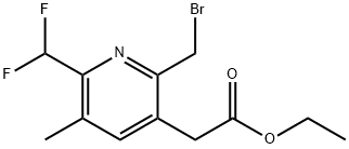 Ethyl 2-(bromomethyl)-6-(difluoromethyl)-5-methylpyridine-3-acetate 结构式