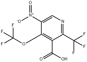 5-Nitro-4-(trifluoromethoxy)-2-(trifluoromethyl)pyridine-3-carboxylic acid 结构式