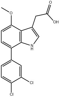 7-(3,4-Dichlorophenyl)-4-methoxyindole-3-acetic acid 结构式