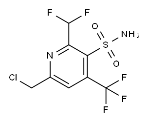 6-(Chloromethyl)-2-(difluoromethyl)-4-(trifluoromethyl)pyridine-3-sulfonamide 结构式