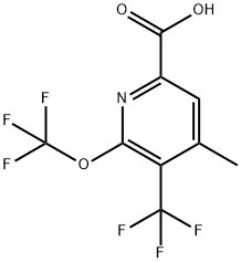 4-Methyl-2-(trifluoromethoxy)-3-(trifluoromethyl)pyridine-6-carboxylic acid 结构式