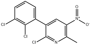 2-Chloro-3-(2,3-dichlorophenyl)-6-methyl-5-nitropyridine 结构式