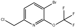 Pyridine, 3-bromo-6-(chloromethyl)-2-(trifluoromethoxy)- 结构式