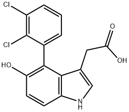 4-(2,3-Dichlorophenyl)-5-hydroxyindole-3-acetic acid 结构式