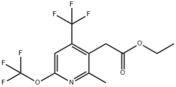 Ethyl 2-methyl-6-(trifluoromethoxy)-4-(trifluoromethyl)pyridine-3-acetate 结构式