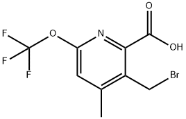 3-(Bromomethyl)-4-methyl-6-(trifluoromethoxy)pyridine-2-carboxylic acid 结构式