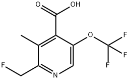 2-(Fluoromethyl)-3-methyl-5-(trifluoromethoxy)pyridine-4-carboxylic acid 结构式