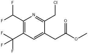 Methyl 2-(chloromethyl)-6-(difluoromethyl)-5-(trifluoromethyl)pyridine-3-acetate 结构式